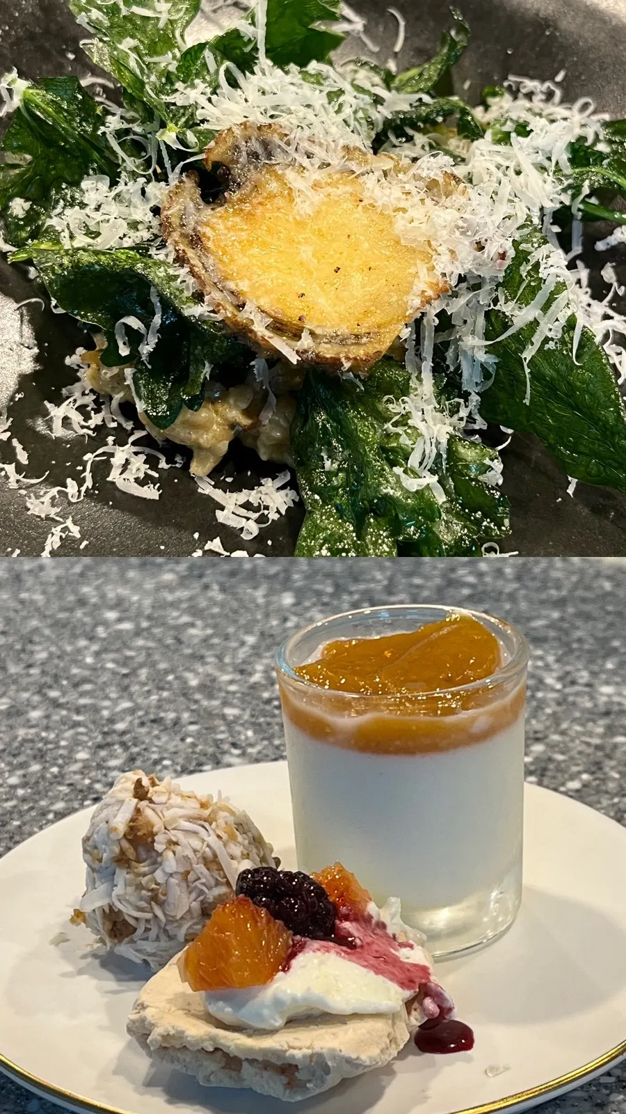 Plated dish from the Don Tamguso dinner tasting course
