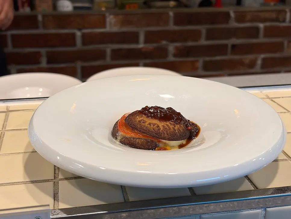 Lasagna made with shiitake mushroom and mozzarella