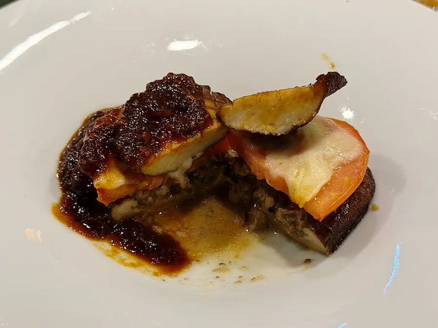 Lasagna with shiitake mushroom and white ragu