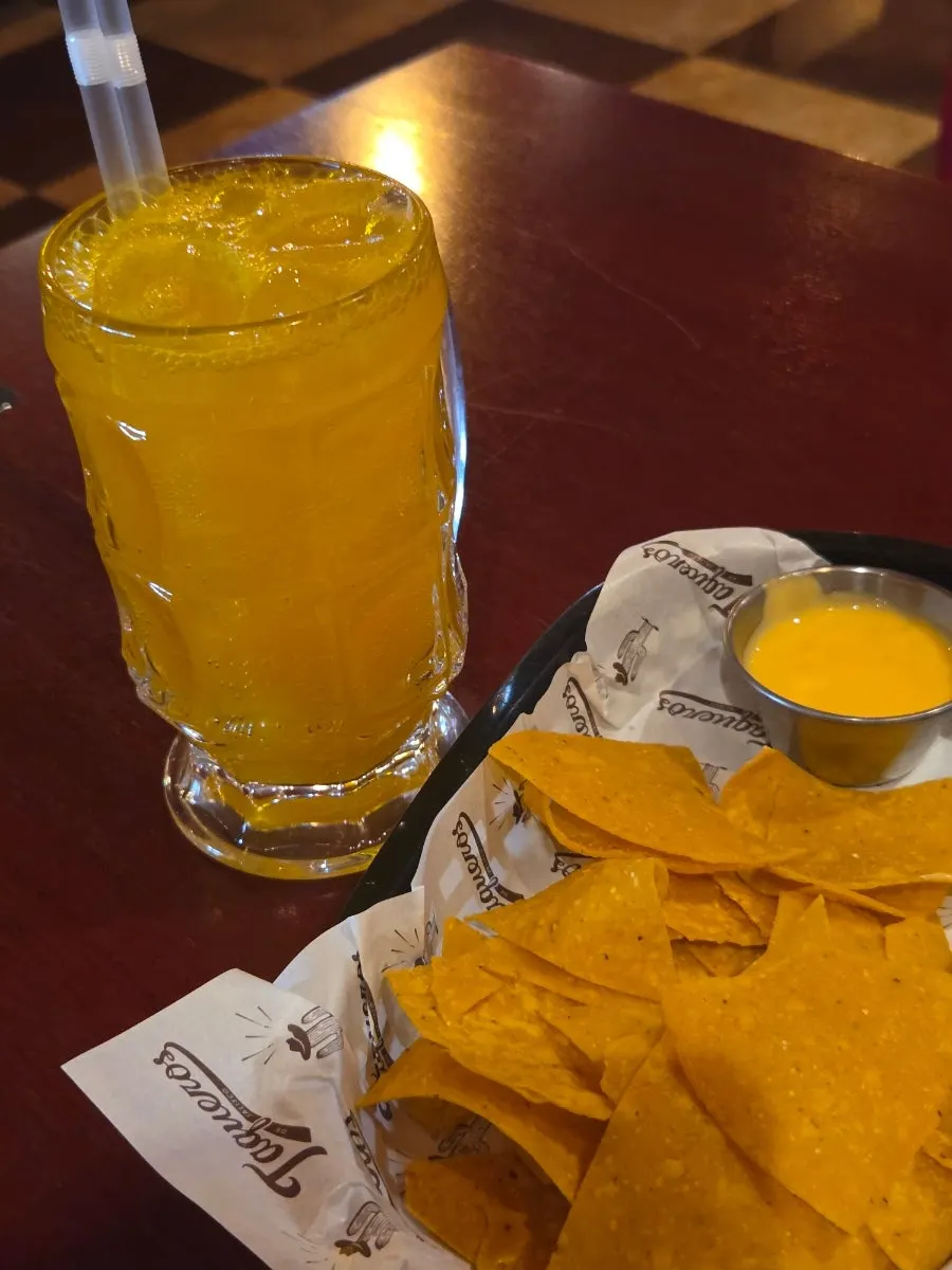 Orange ade and nachos