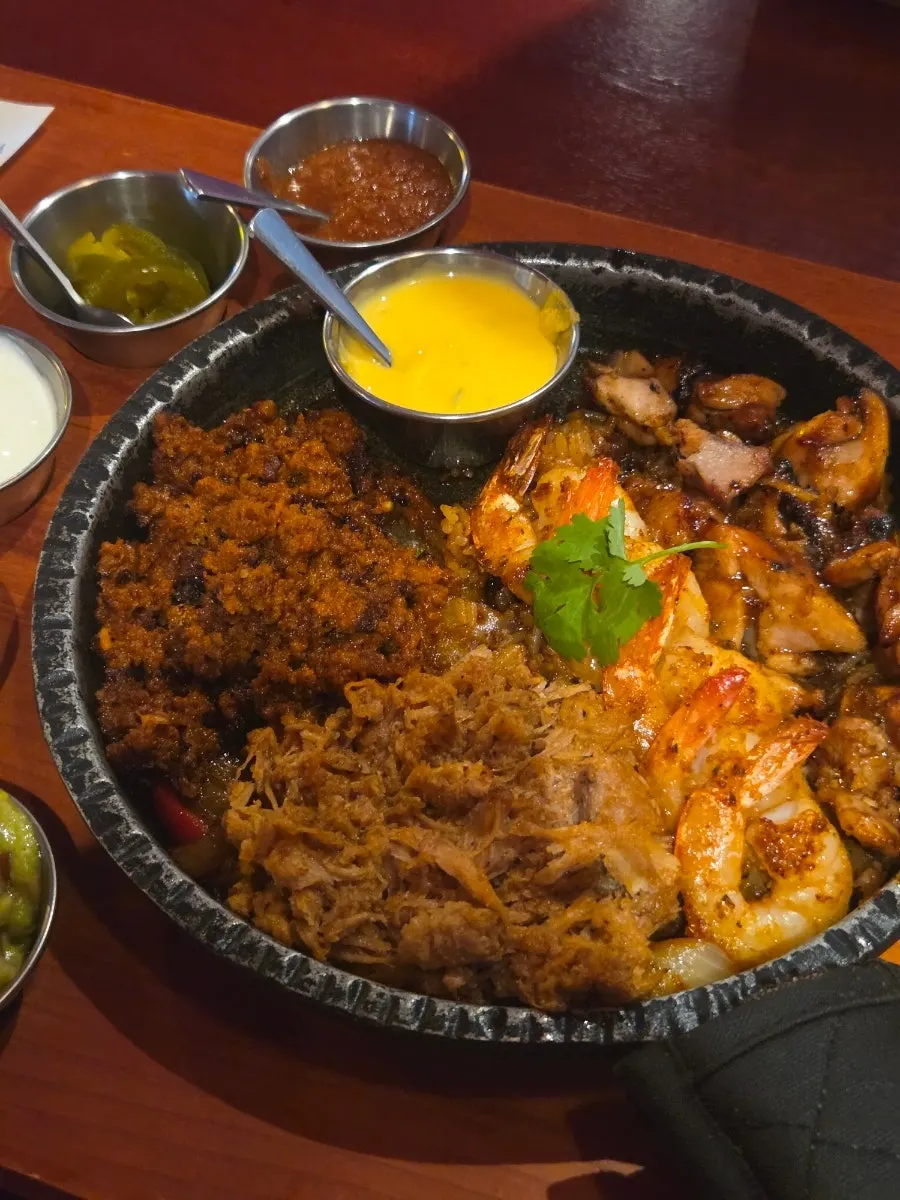 Fajitas in a cast-iron pan