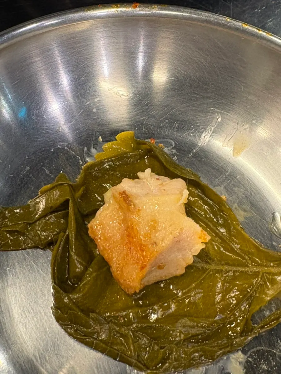 Daechang grilled to a rich, fatty finish