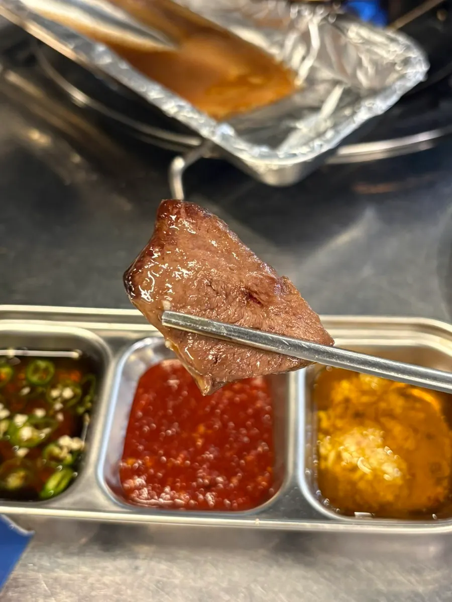 Cross-section of gopchang full of fat