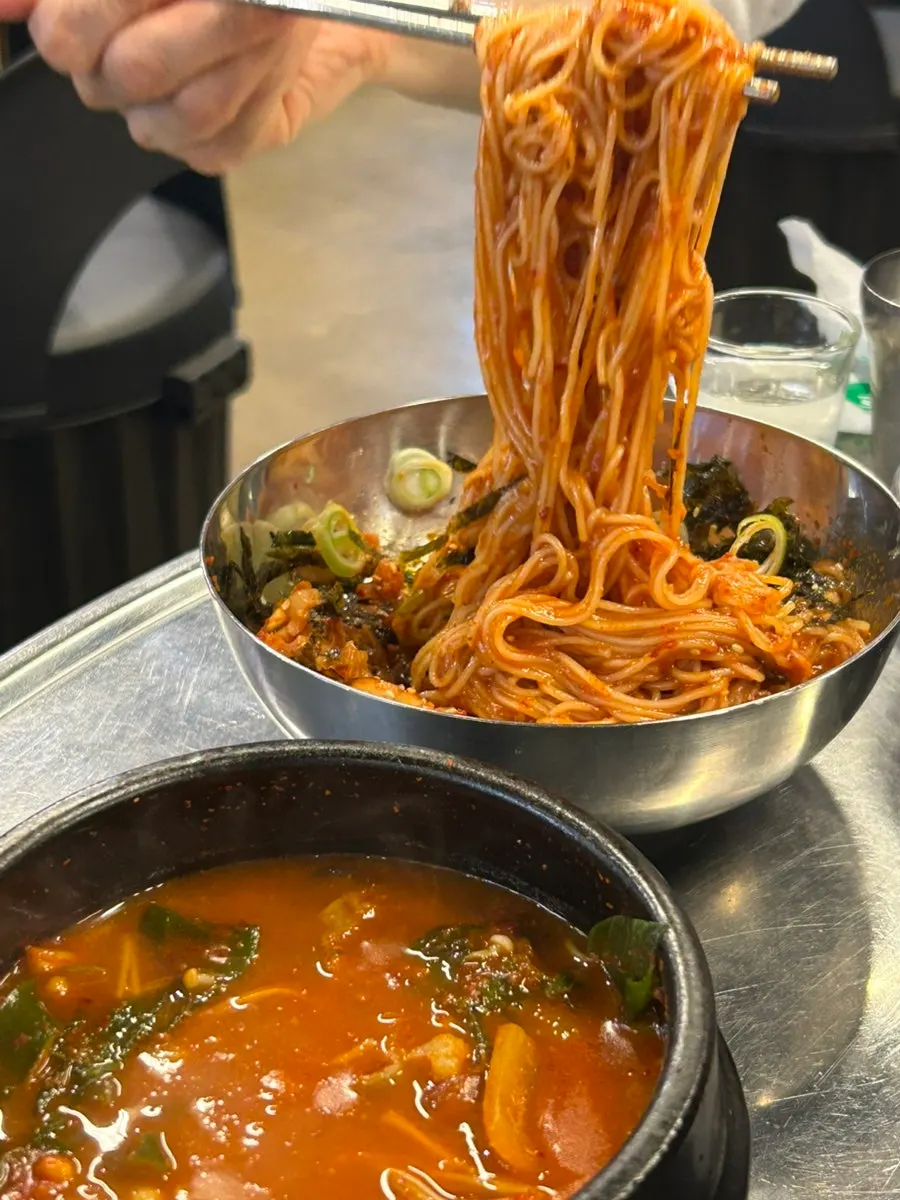 Gopchang stew broth loaded with intestines