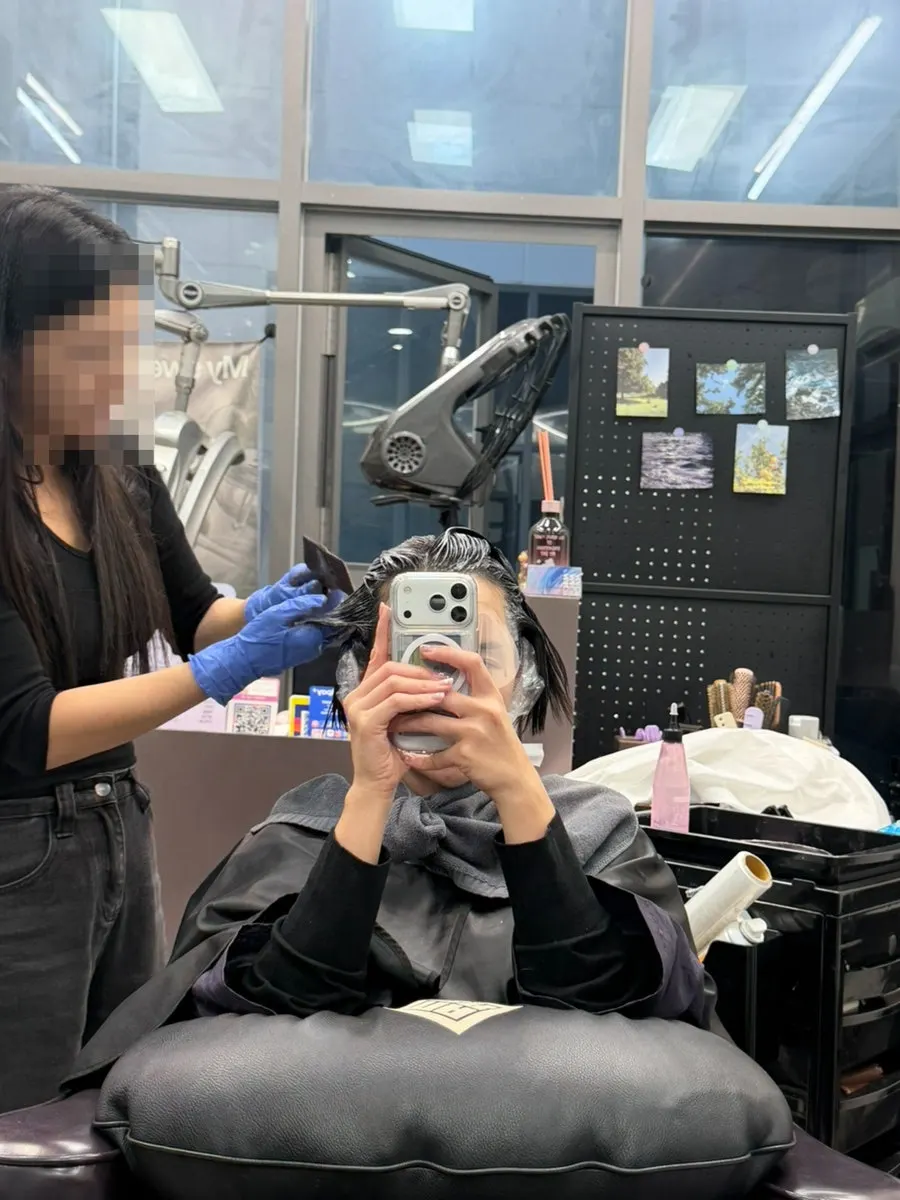Back view of the finished bob cut