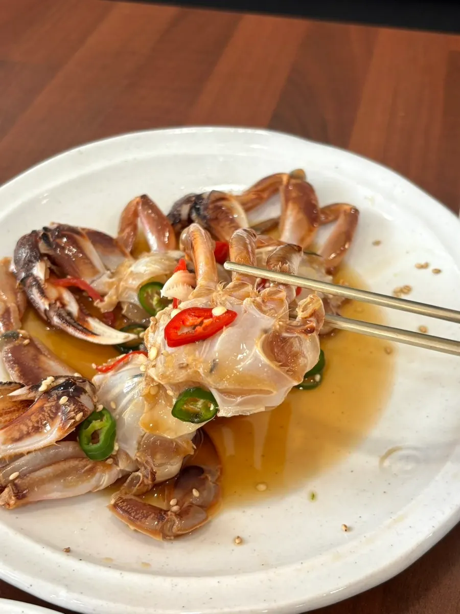 A plate of the Jeju yellow crab side dish