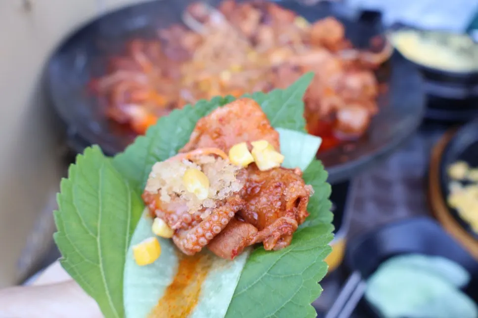 Webfoot octopus and pork belly combination