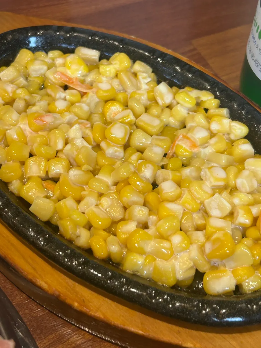 Corn cheese paired with spicy jjukkumi