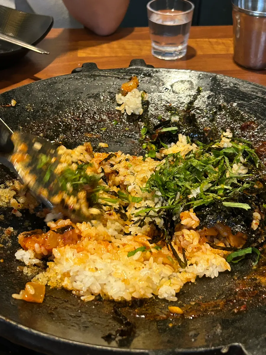 Fried rice with flying fish roe and cheese