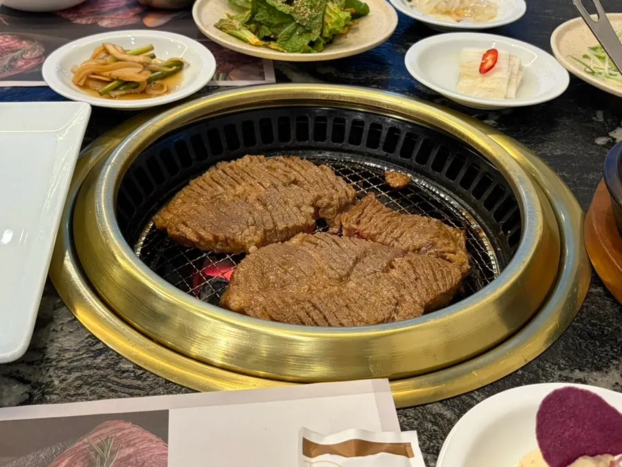 Enjoying pork ribs
