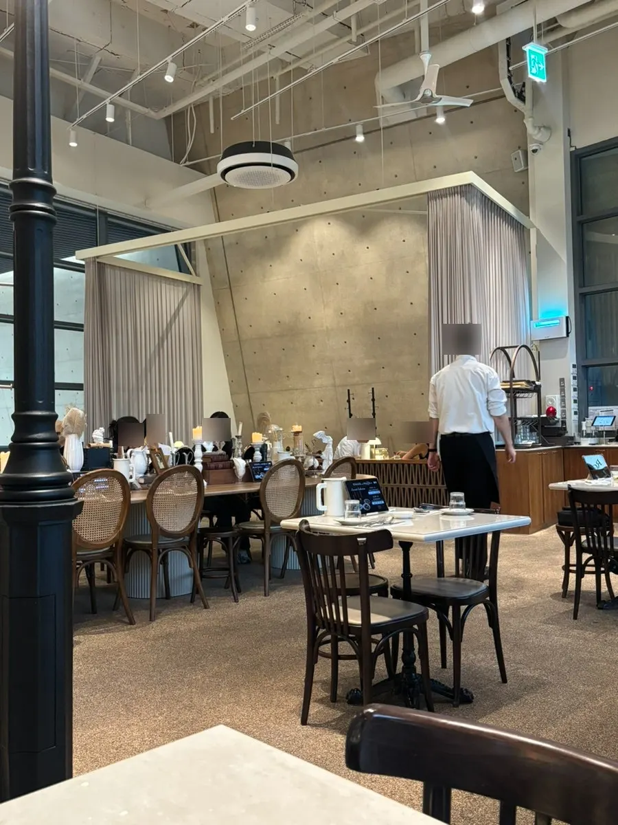 Restaurant interior with a European-square atmosphere