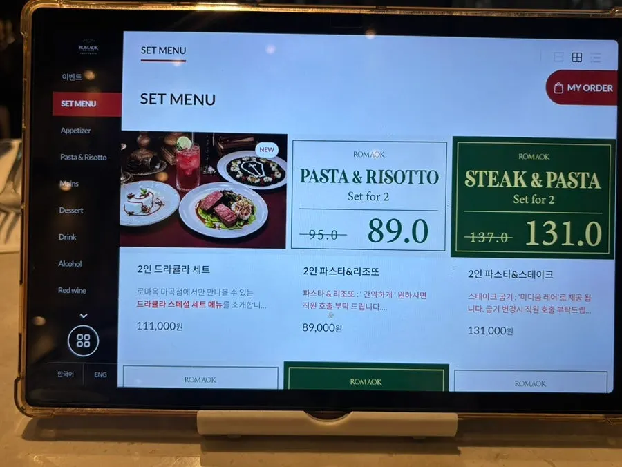 Romaok menu