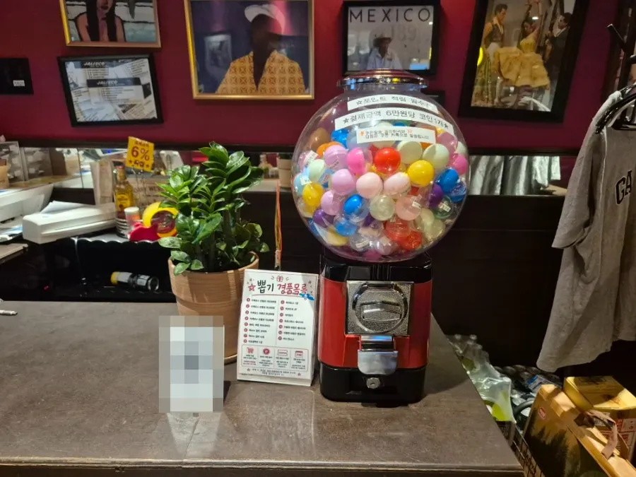 Prize draw machine placed inside the store
