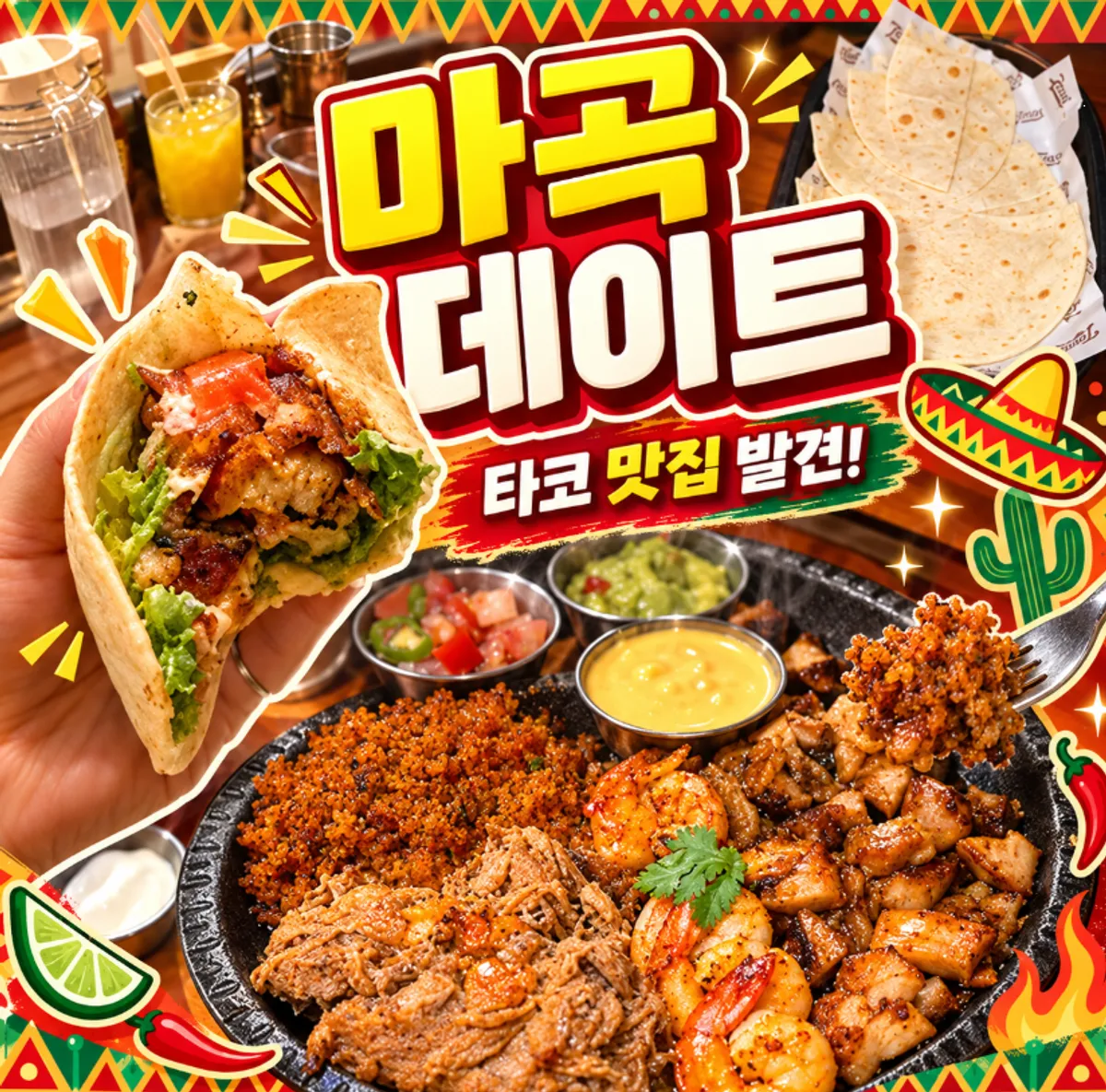 Fajita combo spread at Taqueros Magok Main Branch