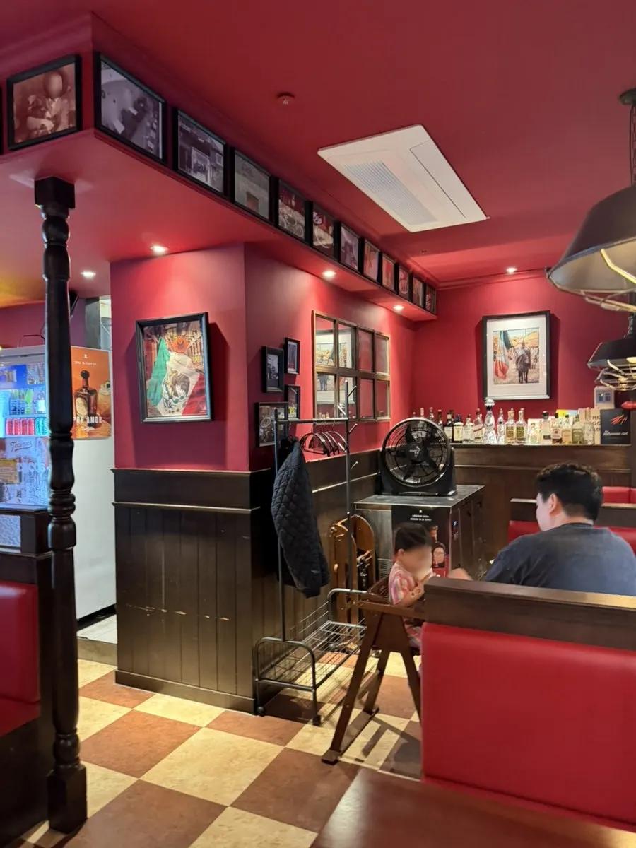 Interior with a Mexican pub feel