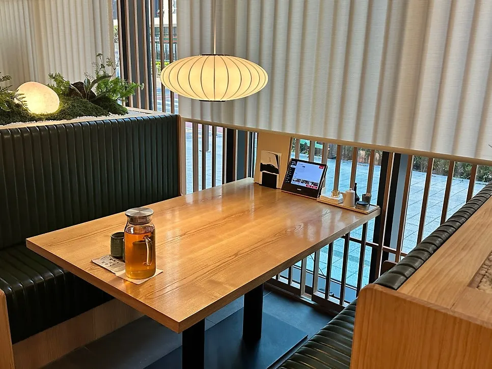 Interior with a high-end Japanese restaurant feel