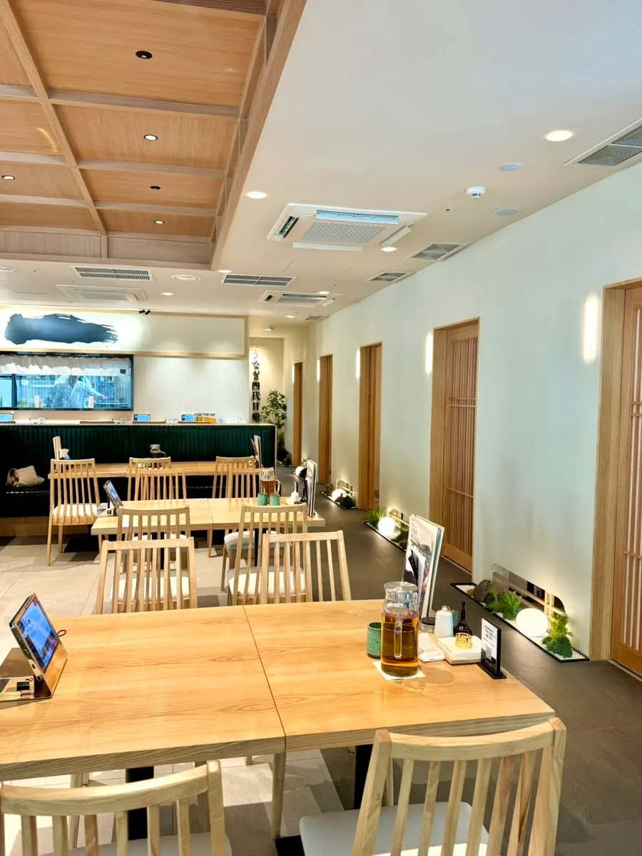 Clean interior of the Japanese restaurant's hall