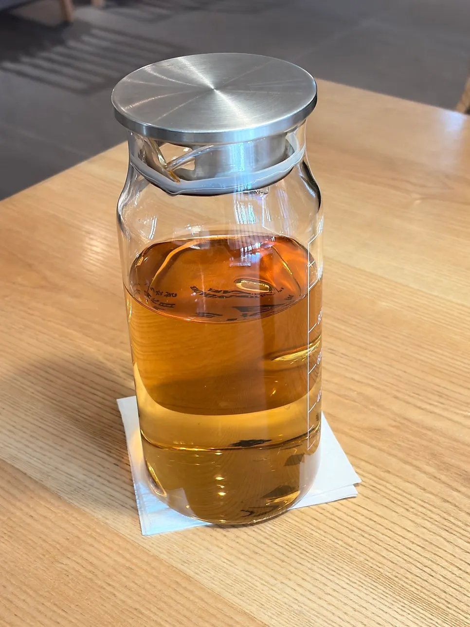 Nutty barley tea served after being seated
