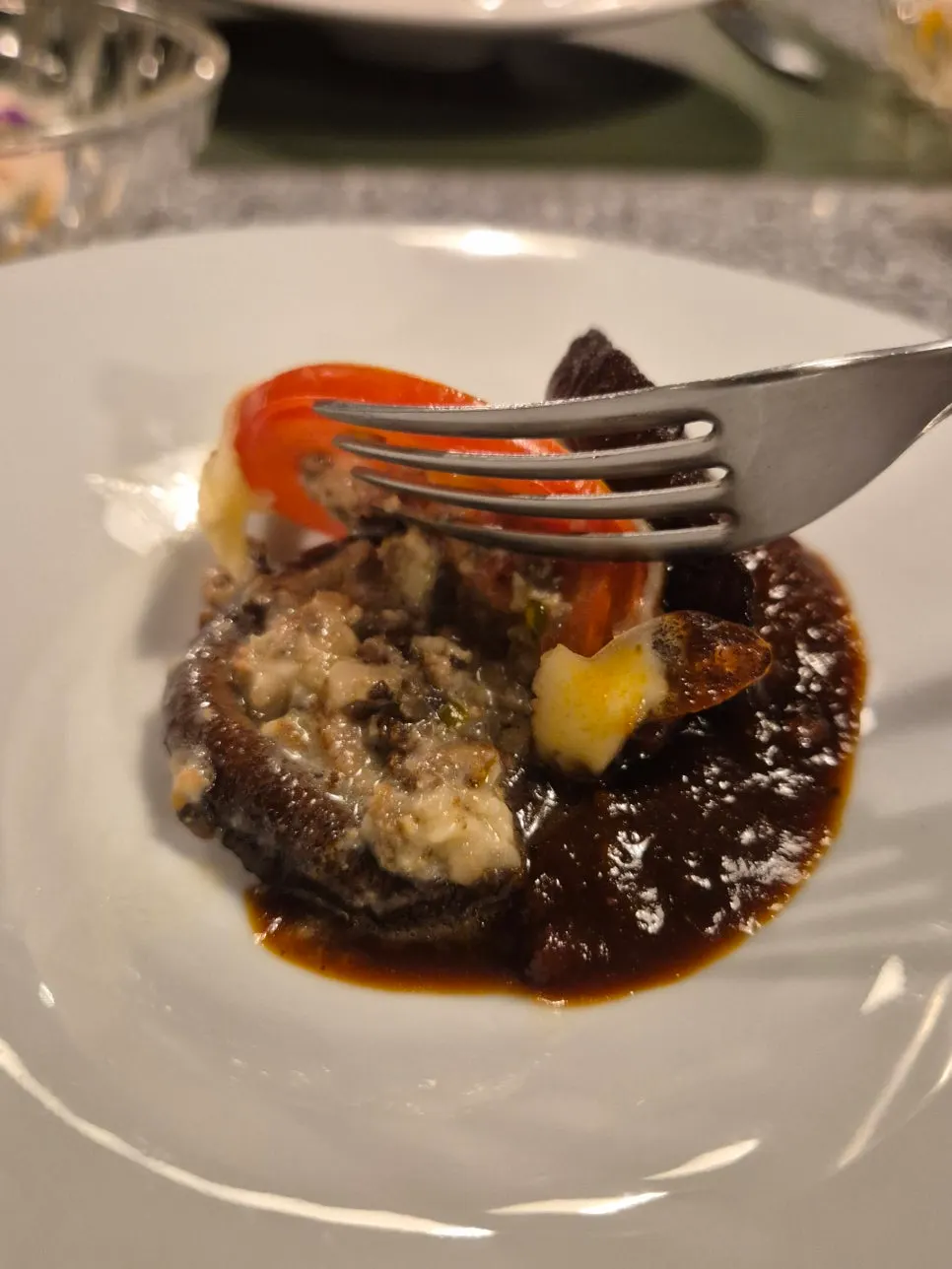 Shiitake lasagna topped with grated truffle