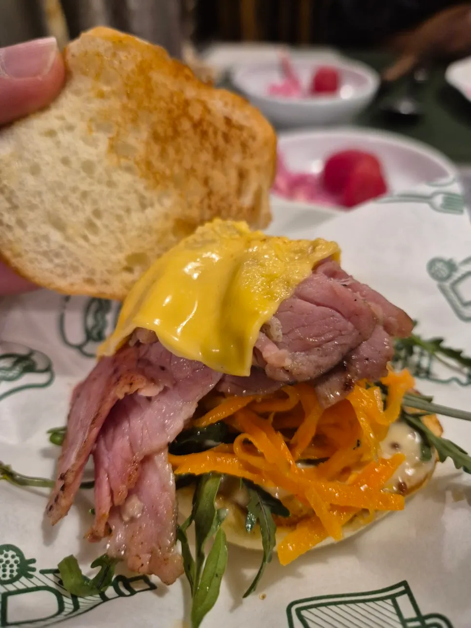 Don Tamguso's signature burger in a bite-sized portion