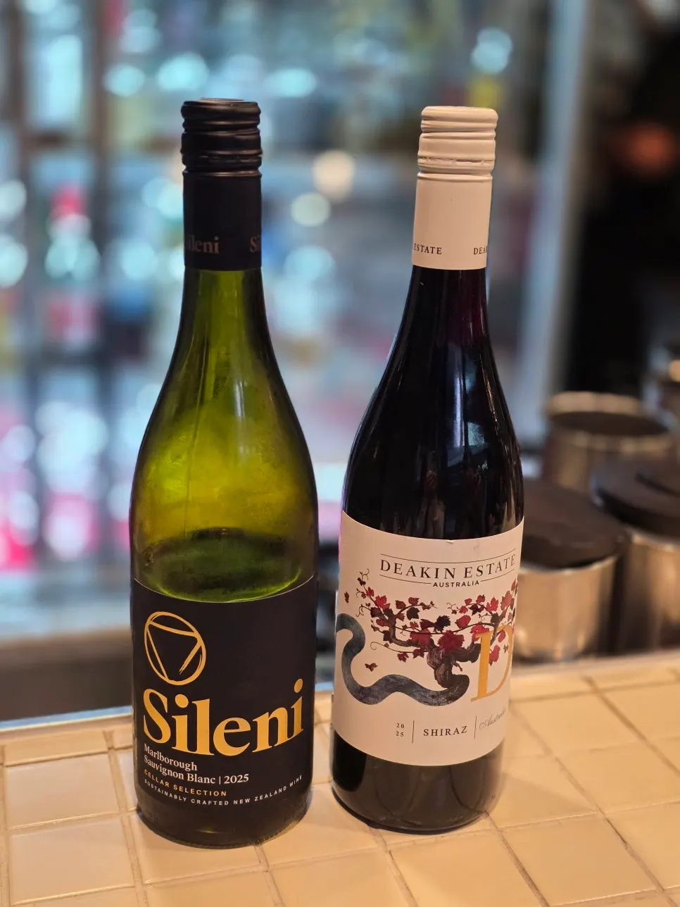 Drinks and alcohol menu