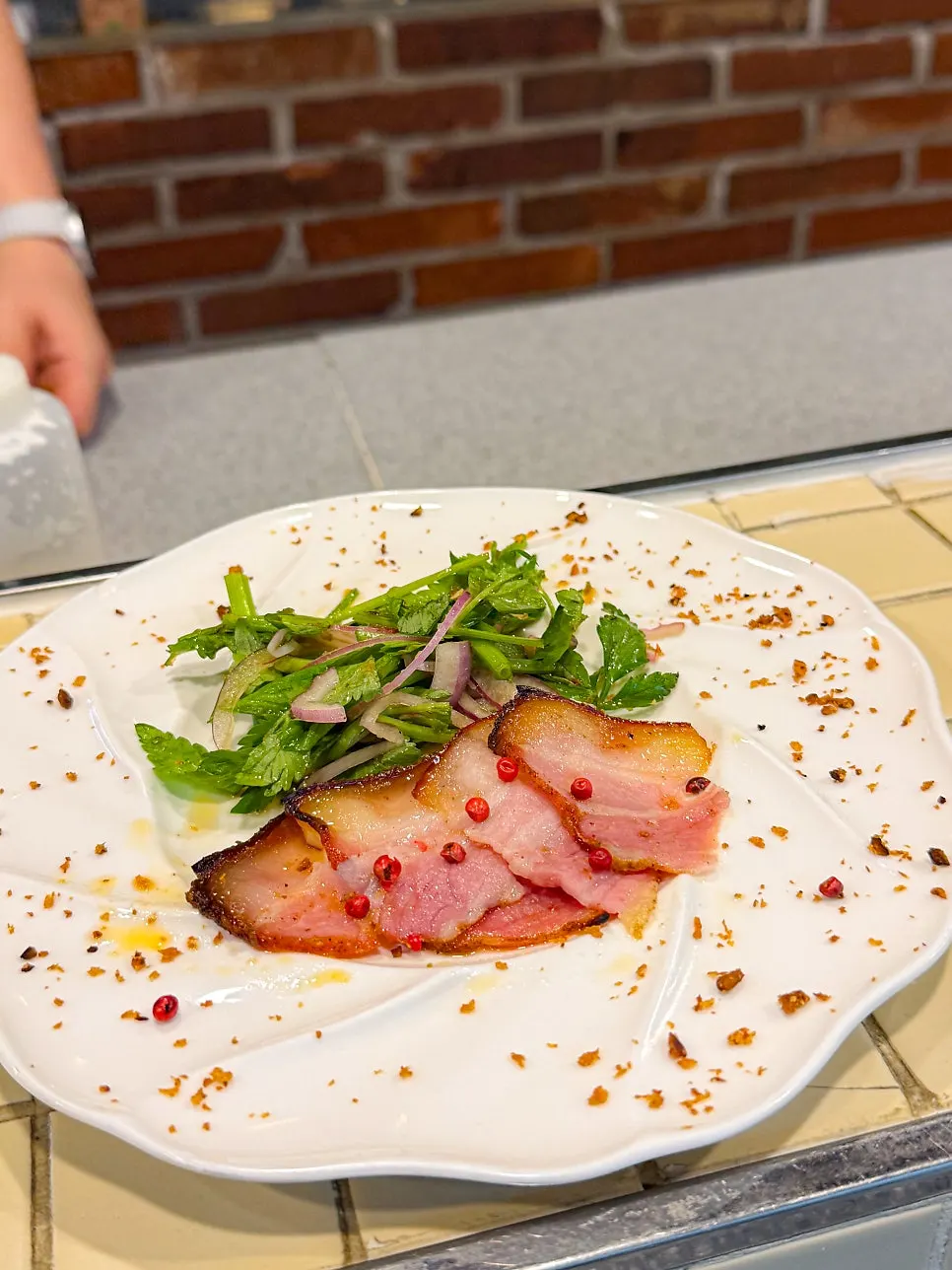 Pork belly main dish with Sichuan pepper and cumin