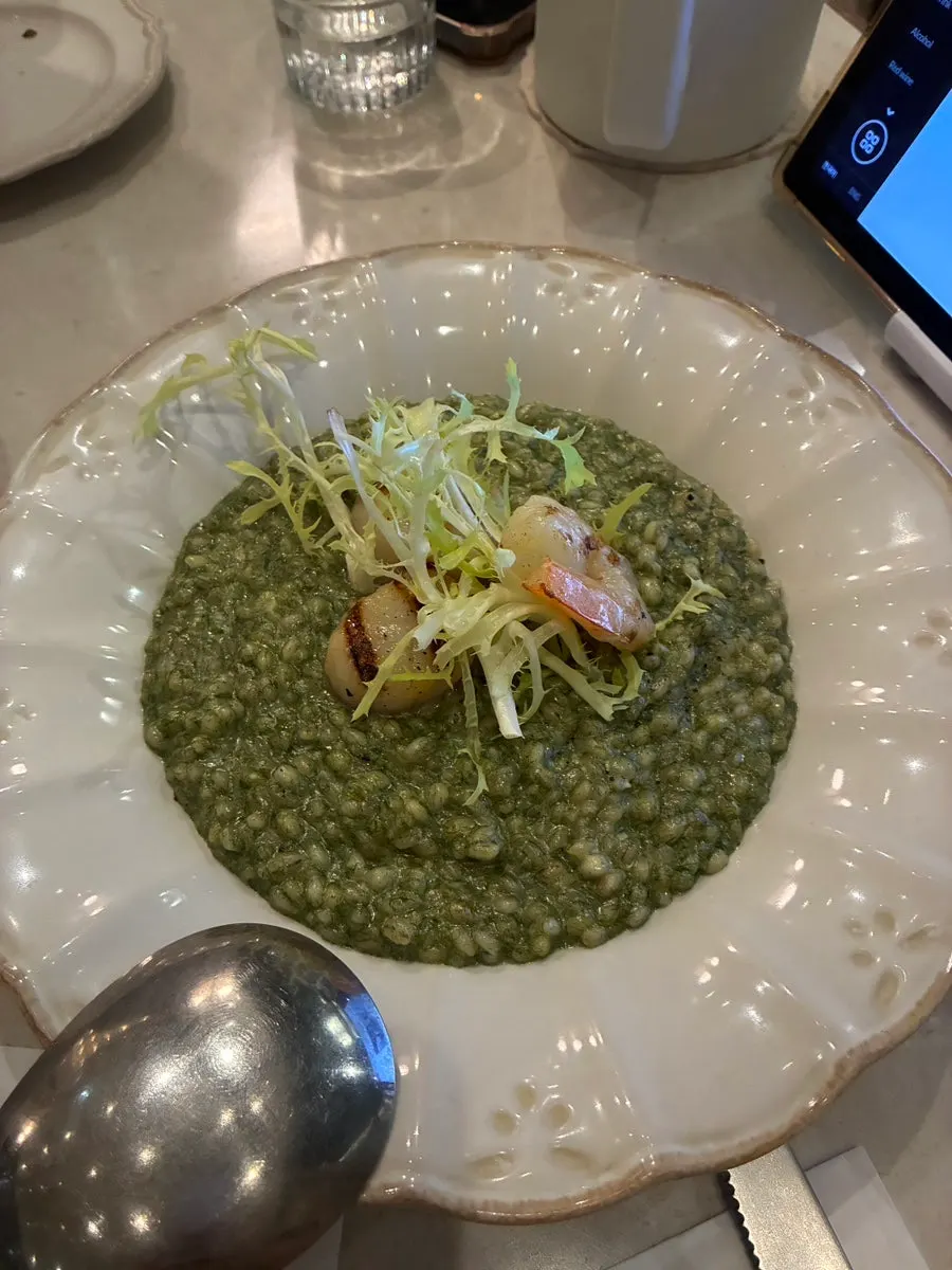 Scallop risotto with a subtle maesaengi aroma