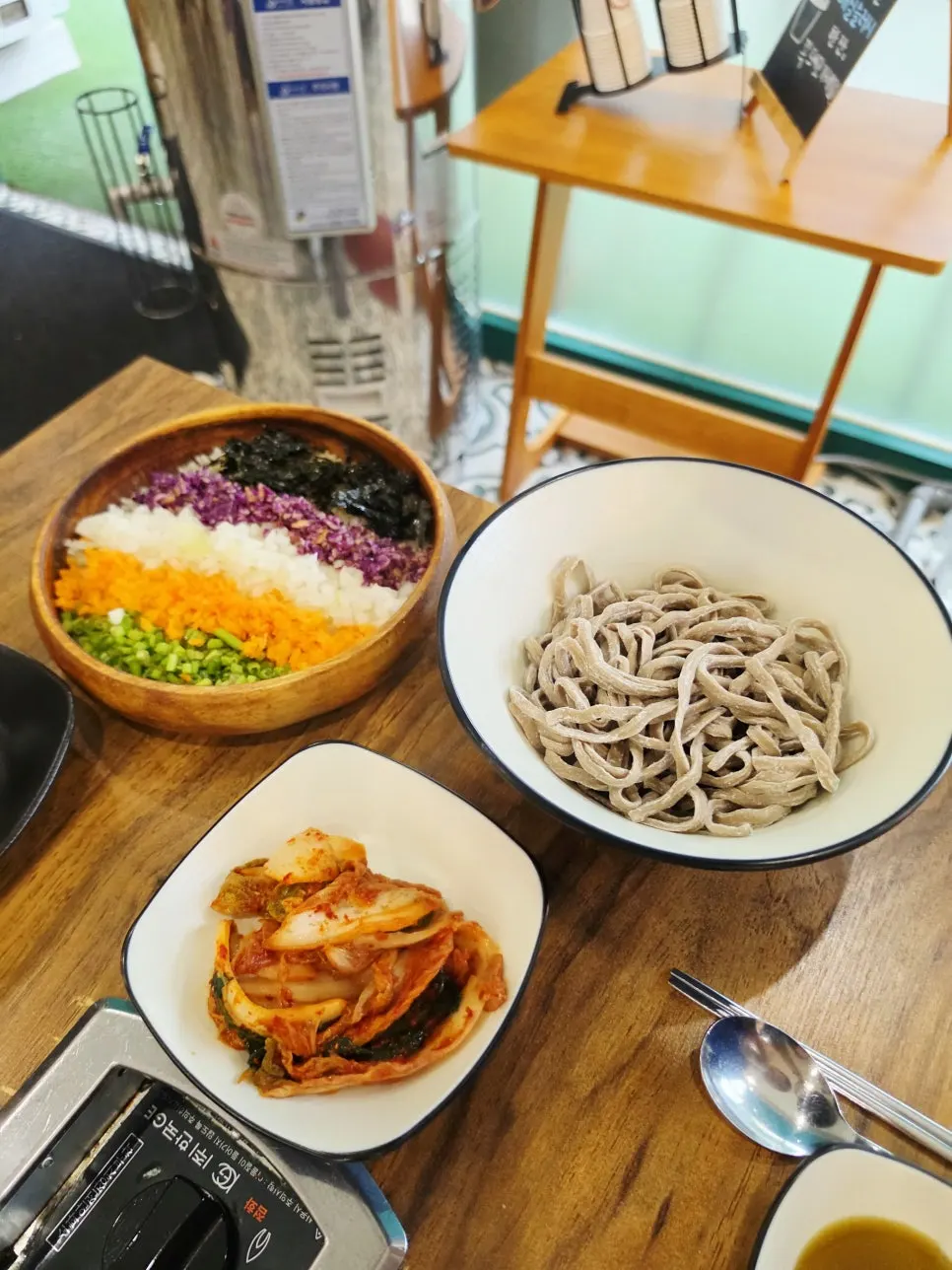 Plates from the basic shabu-shabu spread