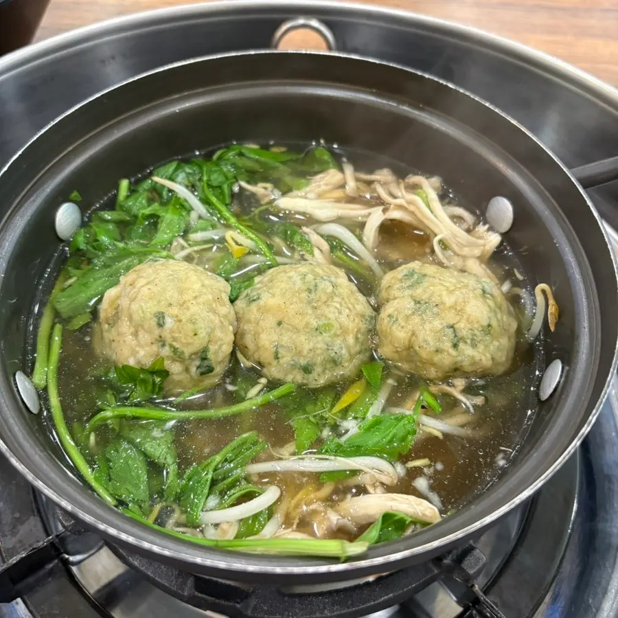 Special rolled dumplings ordered with shabu-shabu