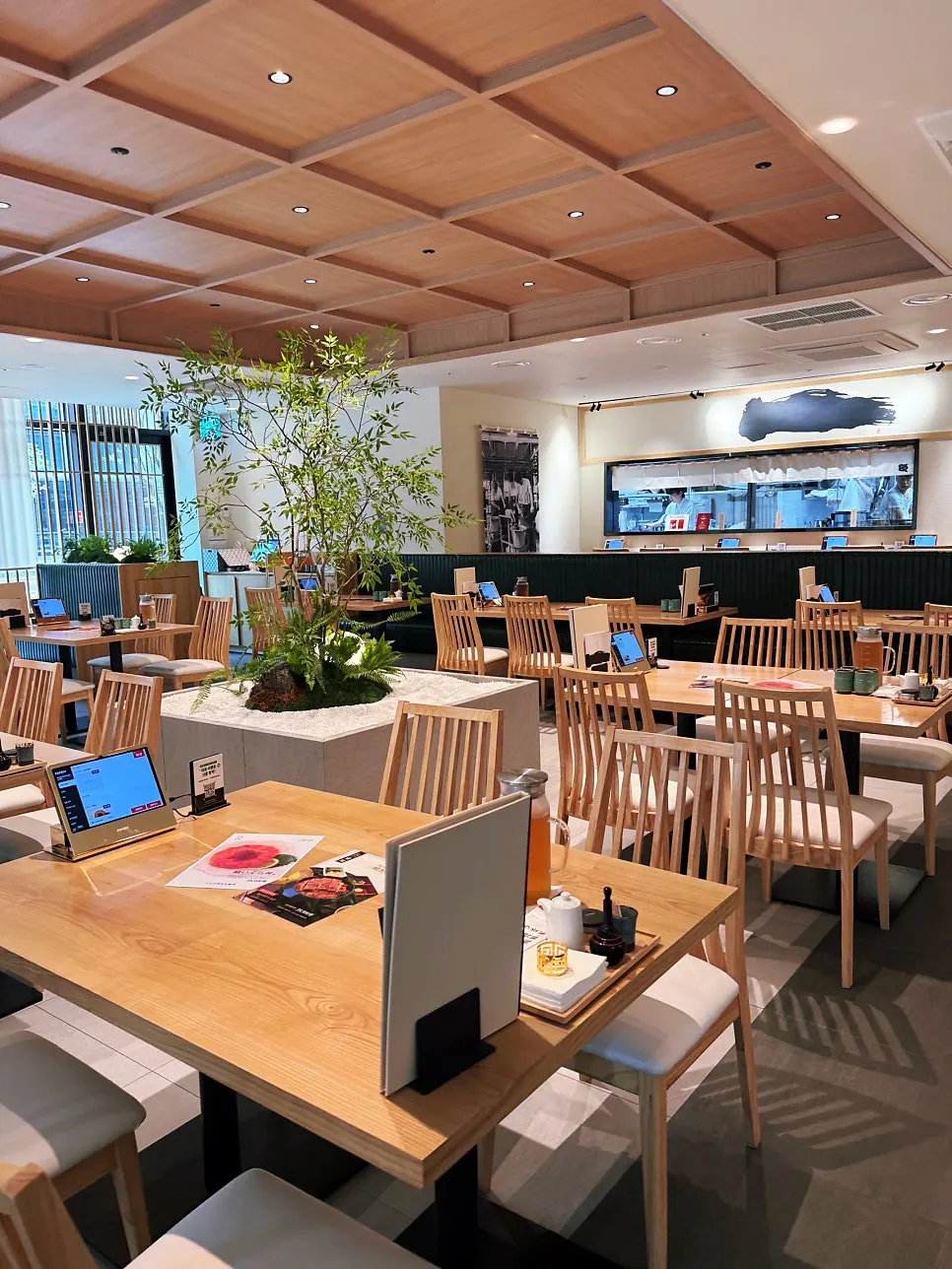 Table seating with generous spacing