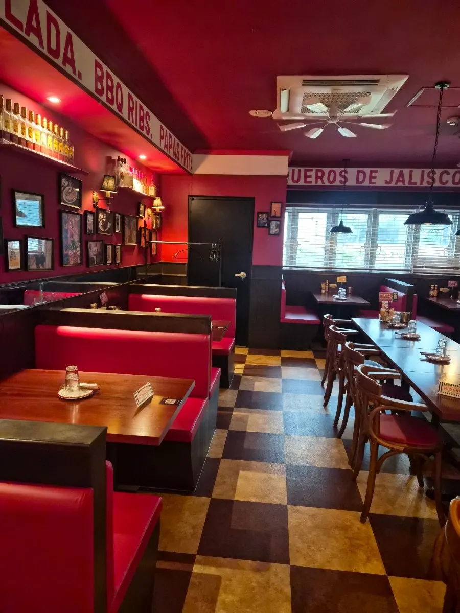 Restaurant interior after ordering the two-person set