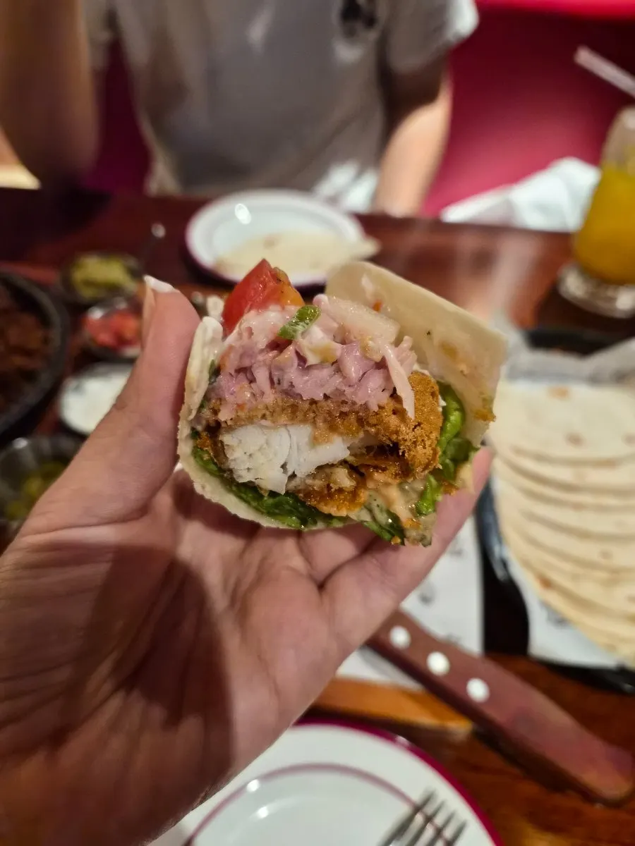 Two kinds of tacos: fish and chicken