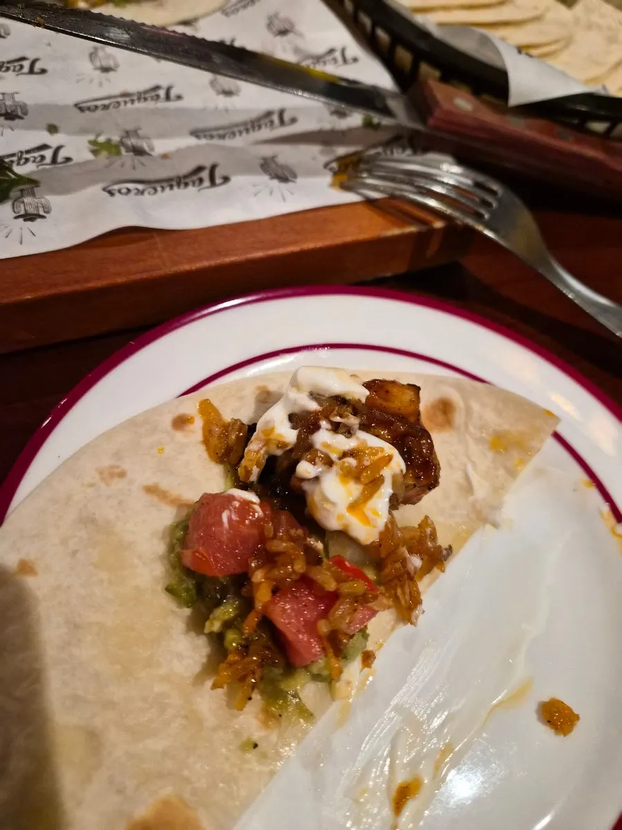 Tender chicken taco