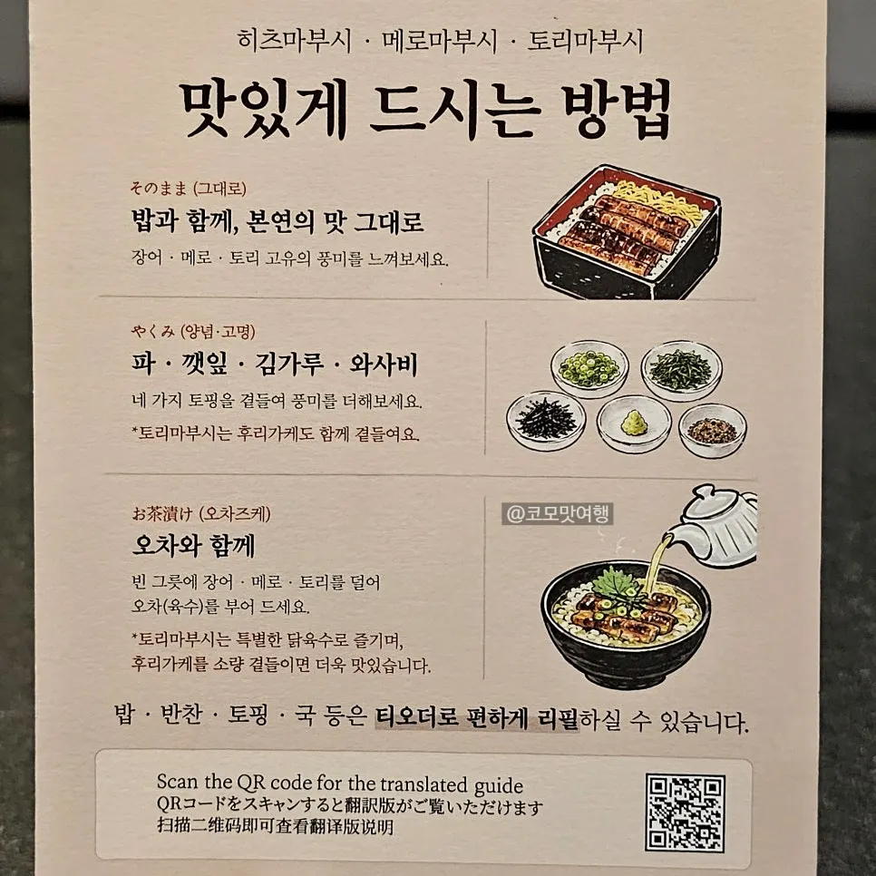 Standard eel rice bowl accompaniments