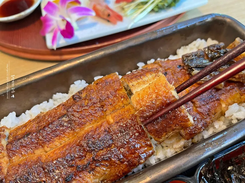 Hitsumabushi topped with well-grilled eel