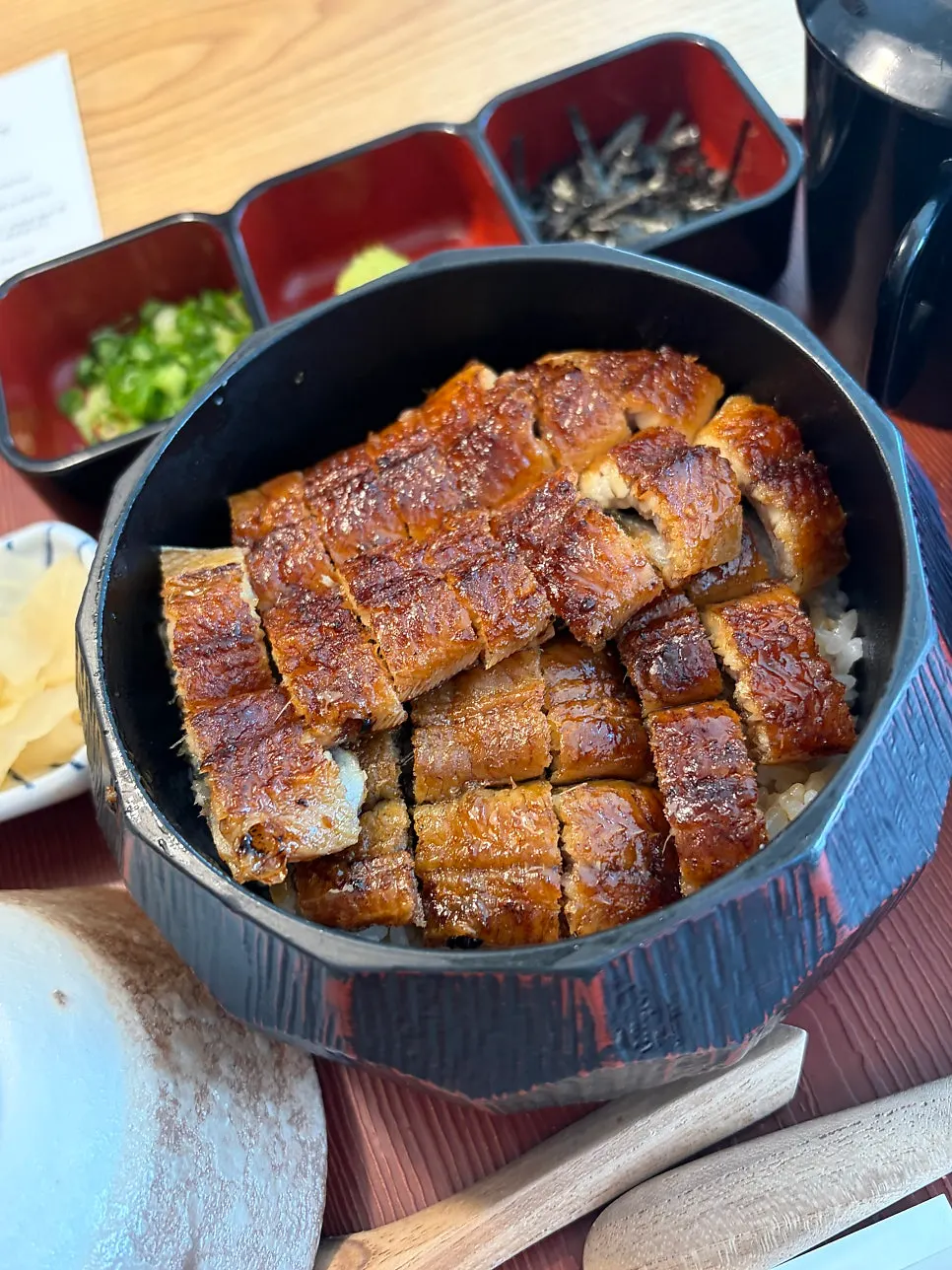 Hitsumabushi topped generously with eel