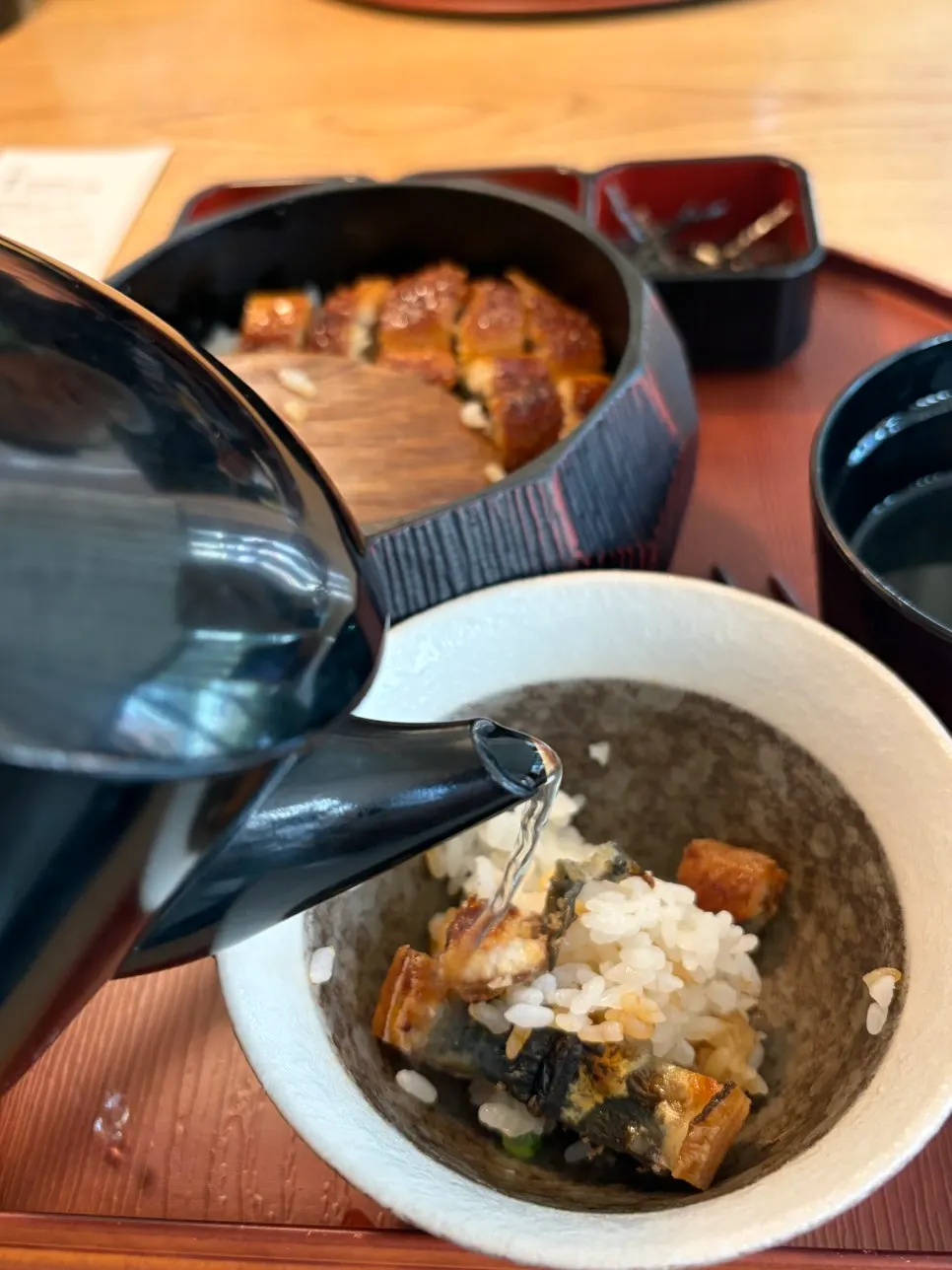 Scallion, seaweed, and wasabi accompaniments