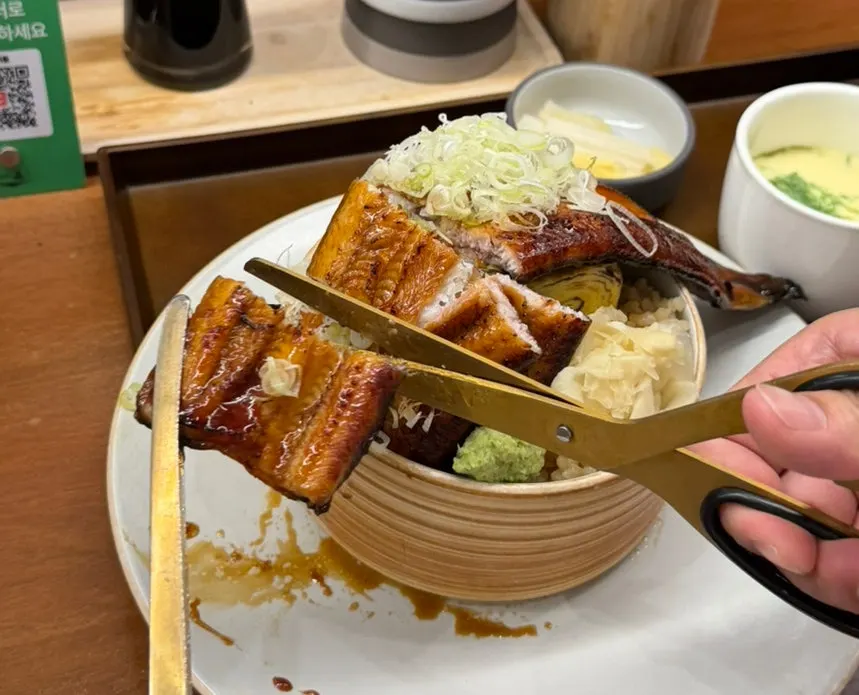 Unagi-don with freshwater eel and rolled omelet