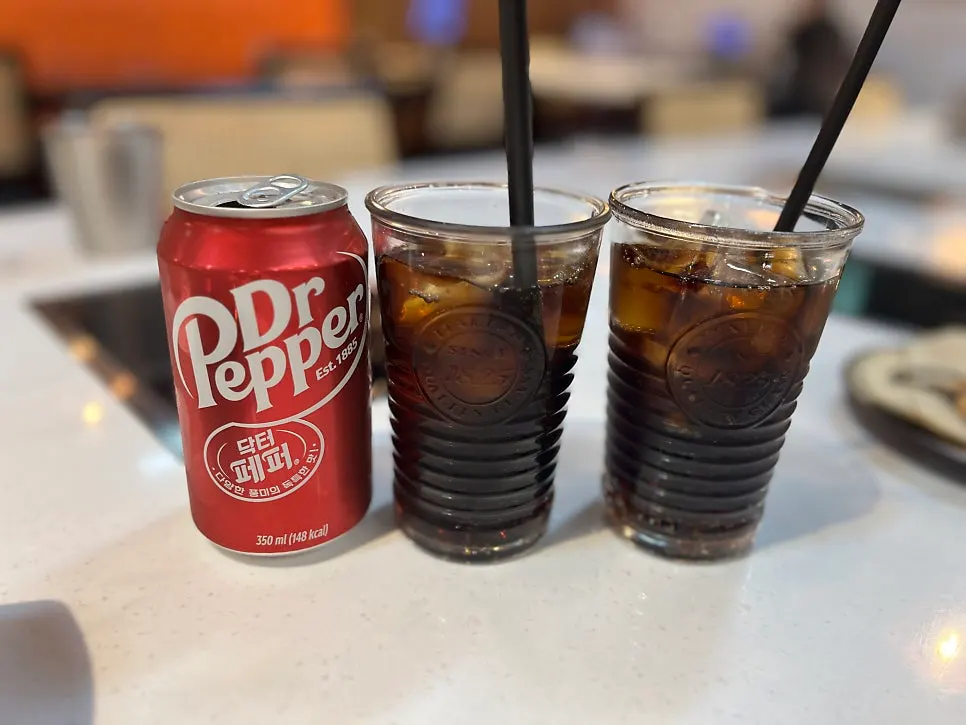 카스 생맥주와 훠궈 식사