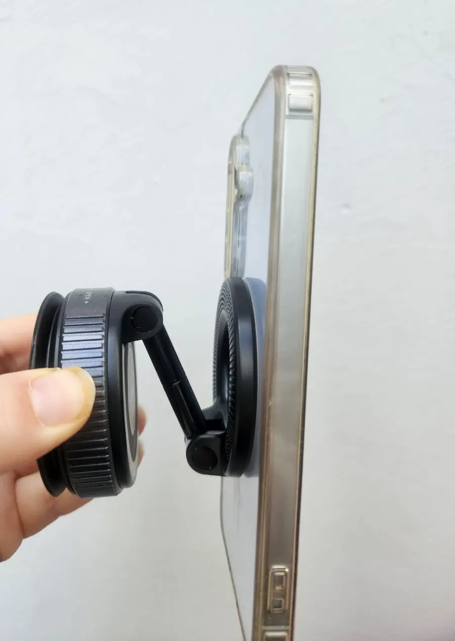 Vacuum-suction mount attached in a car