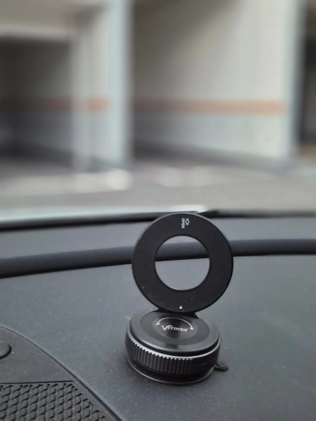 Holder installed on a car dashboard