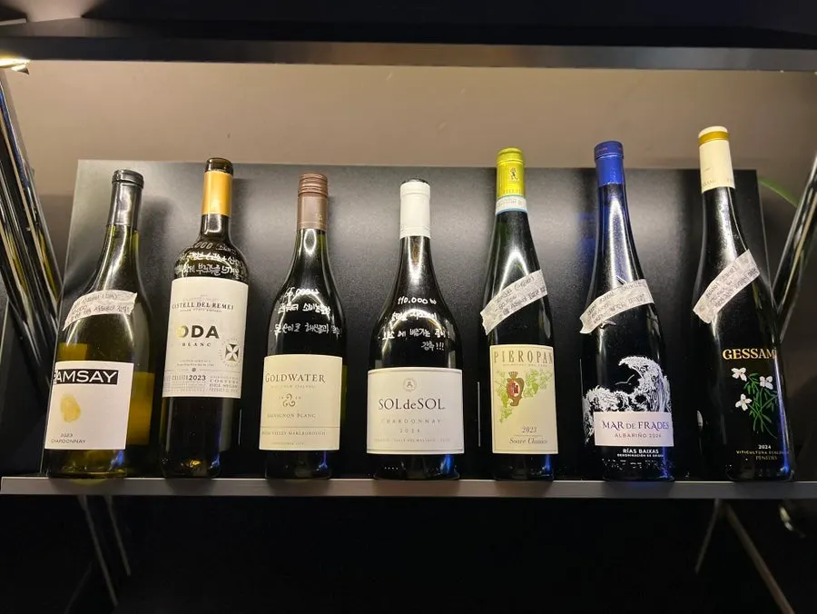 Matgim's wine selection shelf