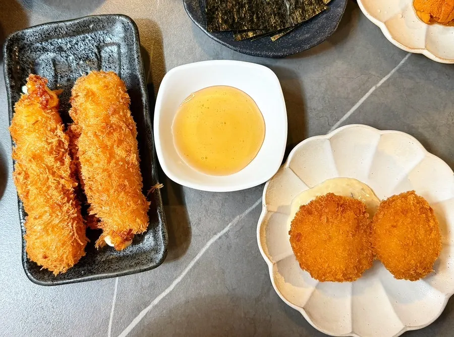 Cheese katsu included in the set