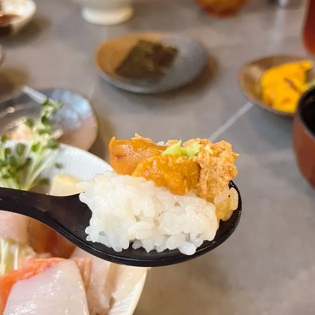 Aged mackerel pike topped with ankimo