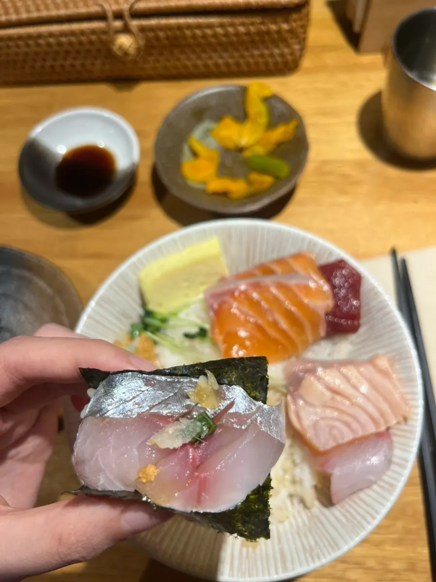 Rice placed on top of seaweed