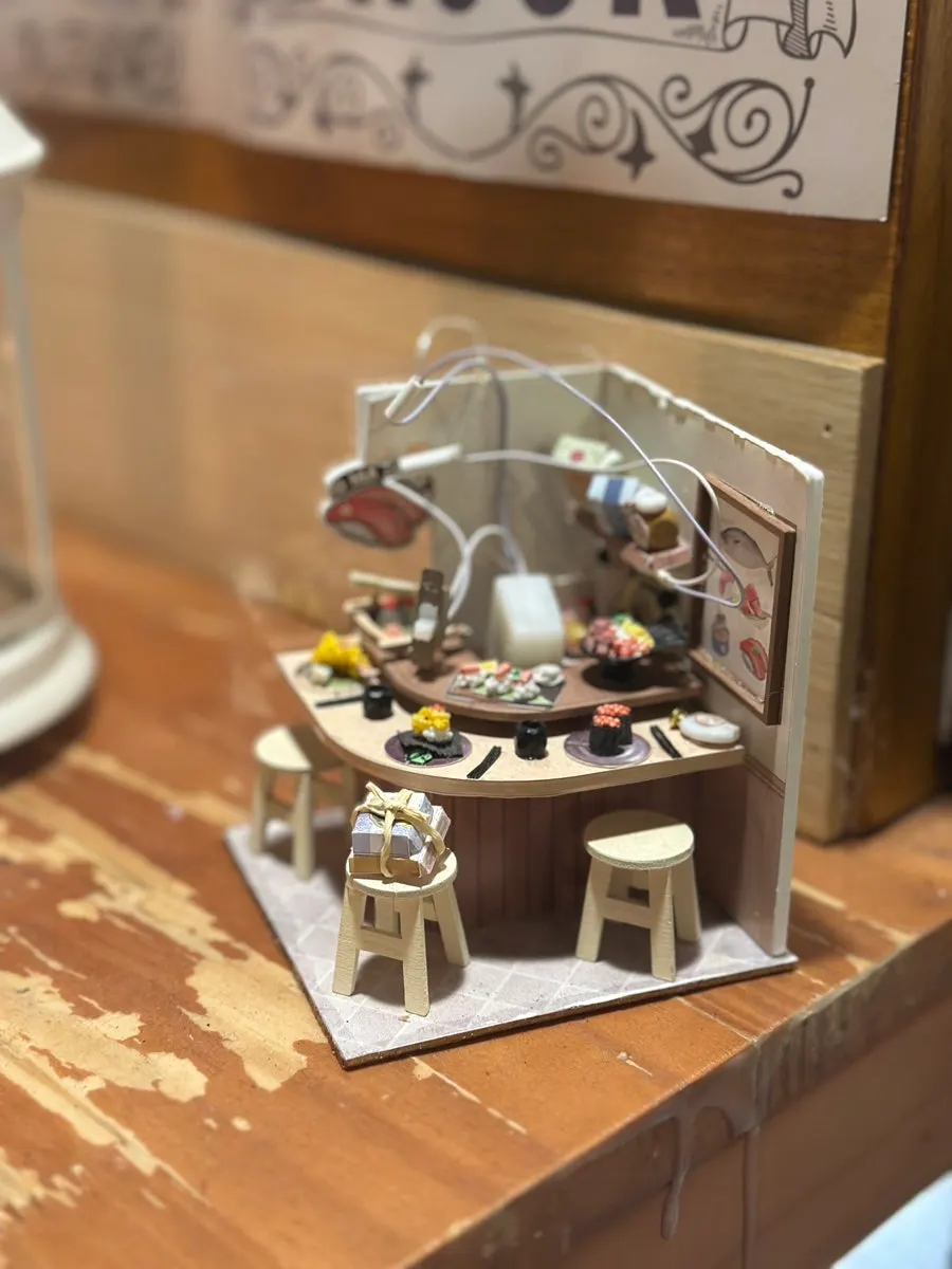 View of Makise Hapjeong's kitchen from the bar seat