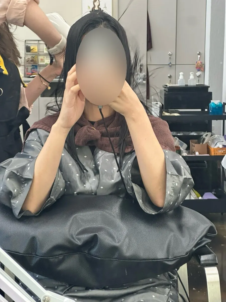 Hair shaped after the flat iron work
