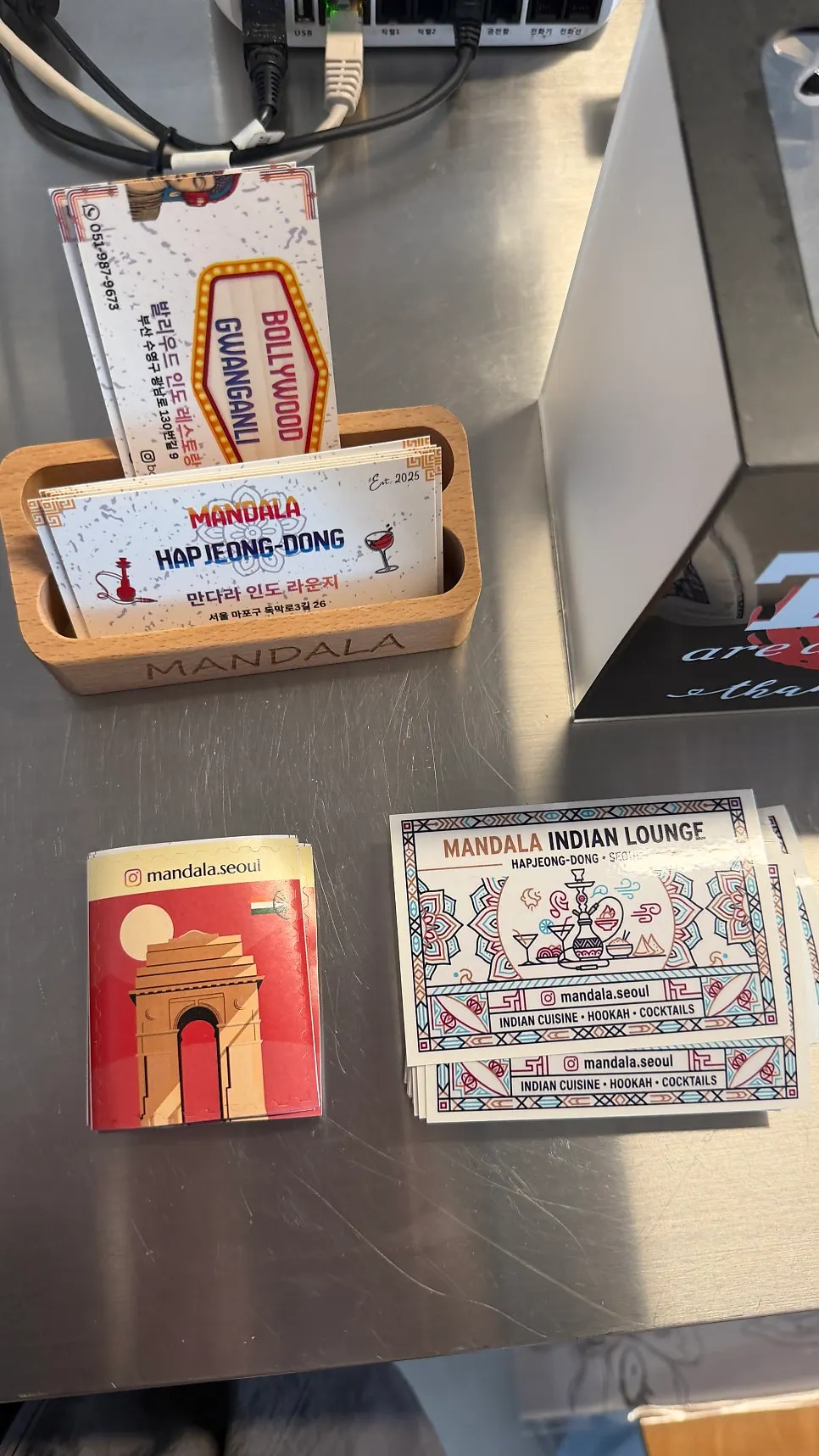Stickers next to the register
