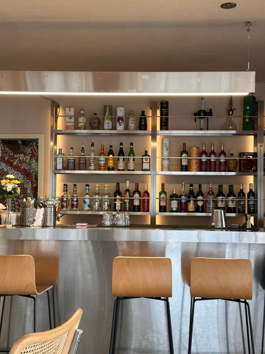 The stylish bar table at Mandala Indian Lounge