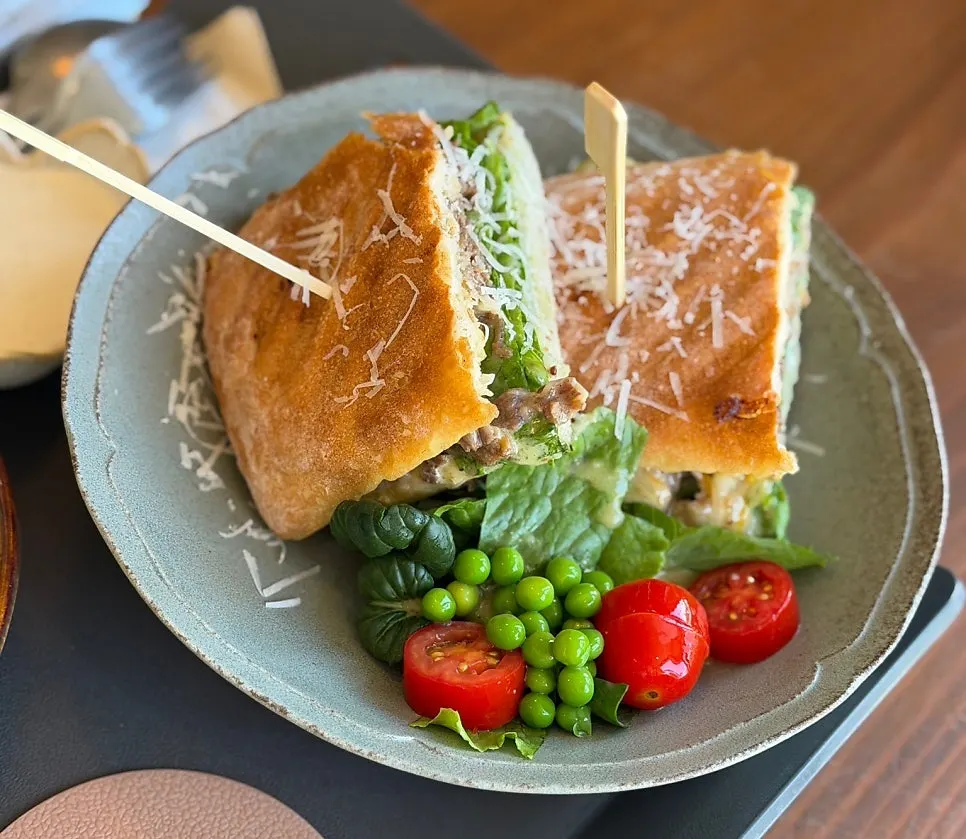Dine-in menu compared with takeout packaging